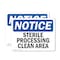Signmission Sterile Processing Clean Area, 10 in W x Rectangle, Vinyl Decal OS-2PACK-NS-D-710-L-18462 - alternate 1